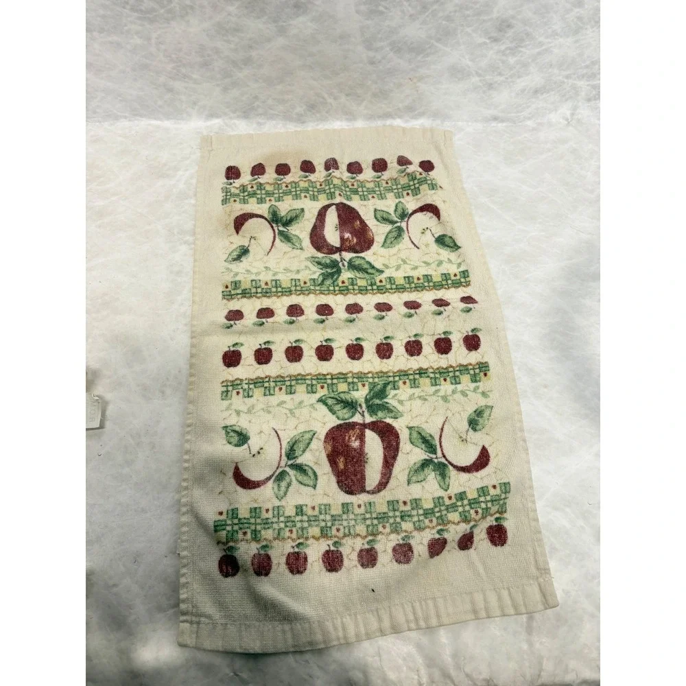 Vintage Cannon Monticello ROM Hand Towel Lot Pink Blue Floral Apple 4pc USA
